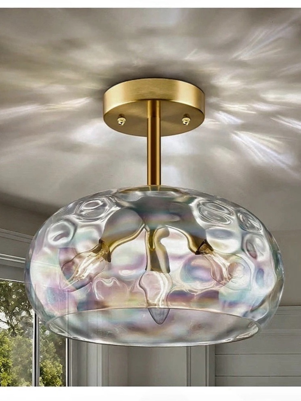 Iridescent Glass Pendant Light